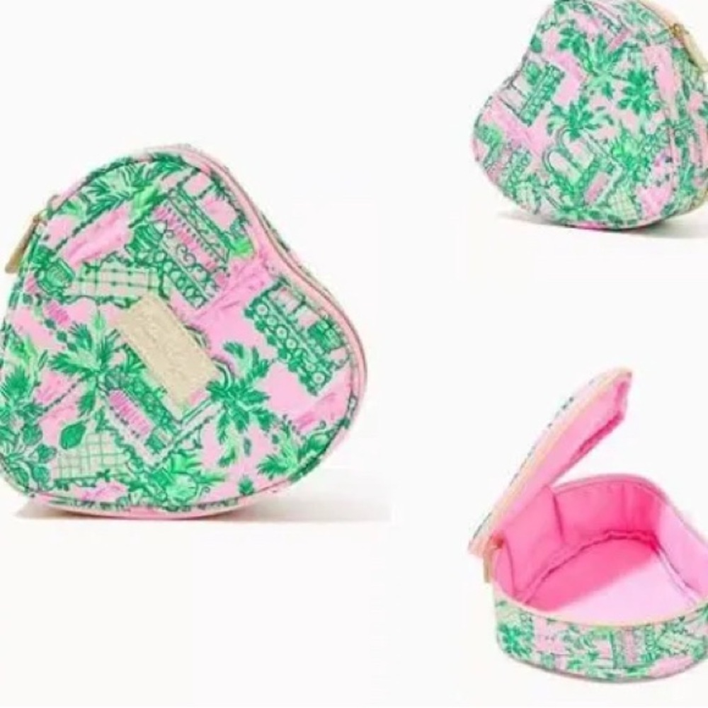 Lilly Pulitzer Pink and Green Tropical Heart Bag - Picture 3 of 3